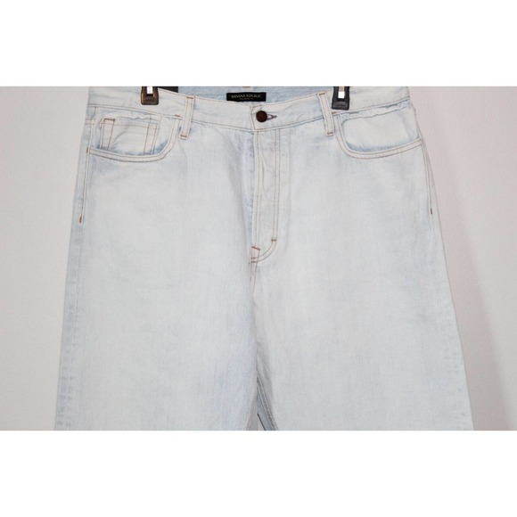 New Banana Republic Nettle Selvedge Relaxed Fit Jean Bleach Blue Men's 35 H14458 - Picture 3 of 13